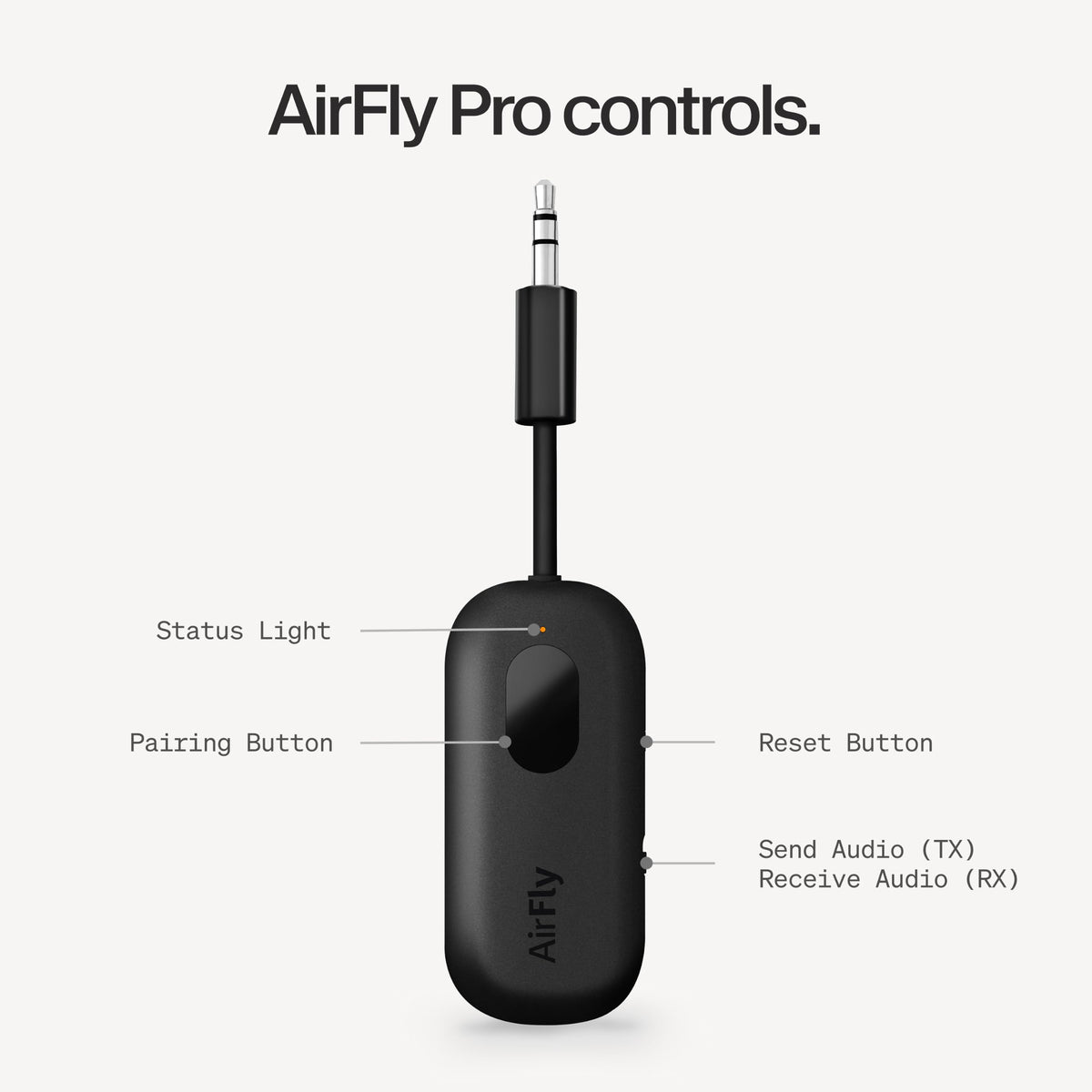 Twelve South AirFly Pro 2, Bluetooth Adapter, Pair 2 AirPods, Black Ice