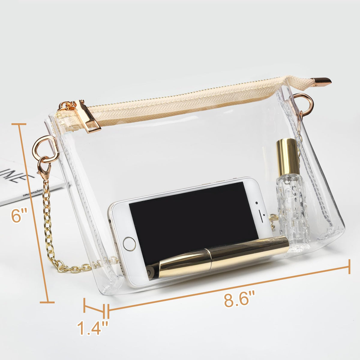 BS-VOG Clear Purse for Stadium Events, Clear Crossbody Bag for Women