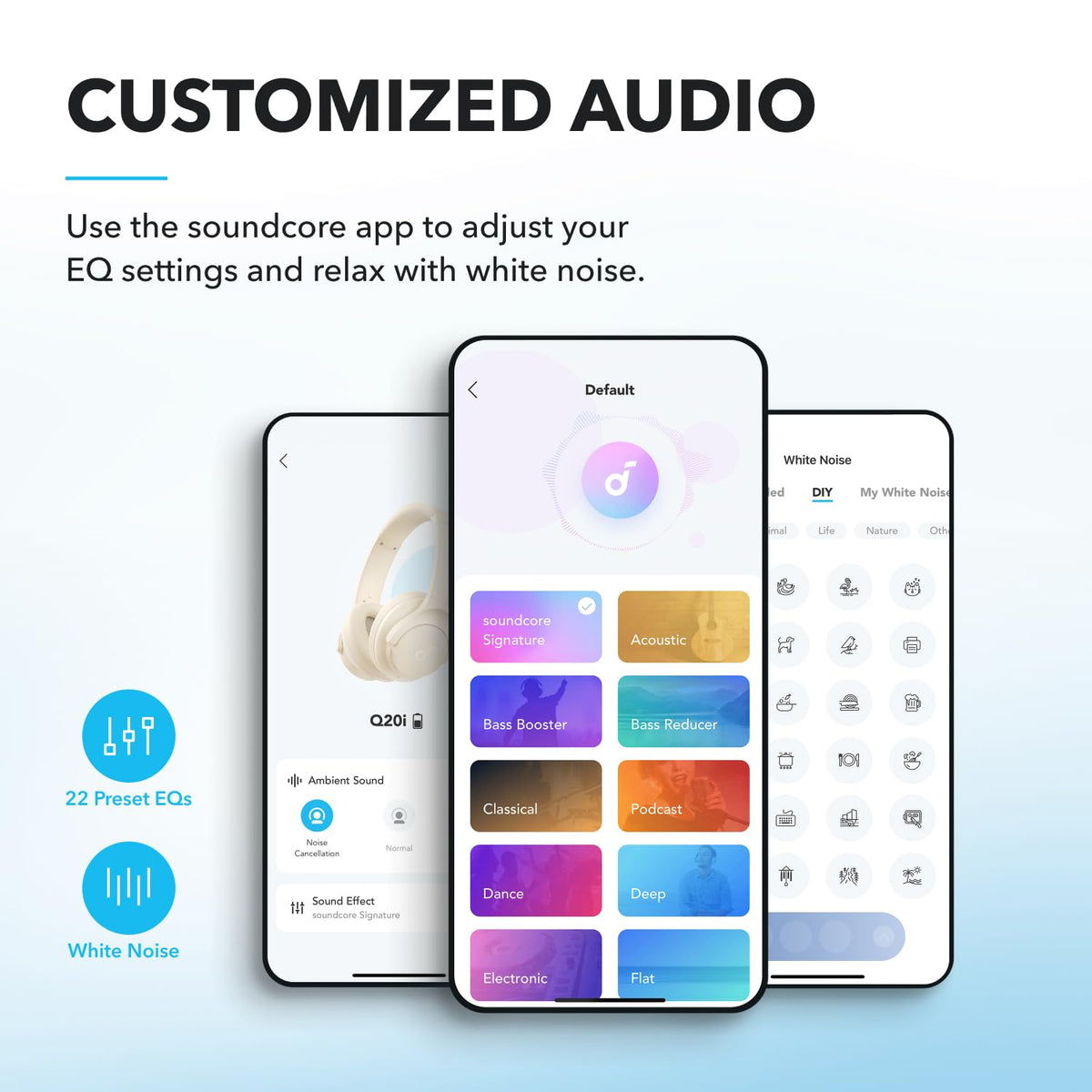 Soundcore by Anker Q20i Hybrid Active Noise Cancelling Headphones, Pink
