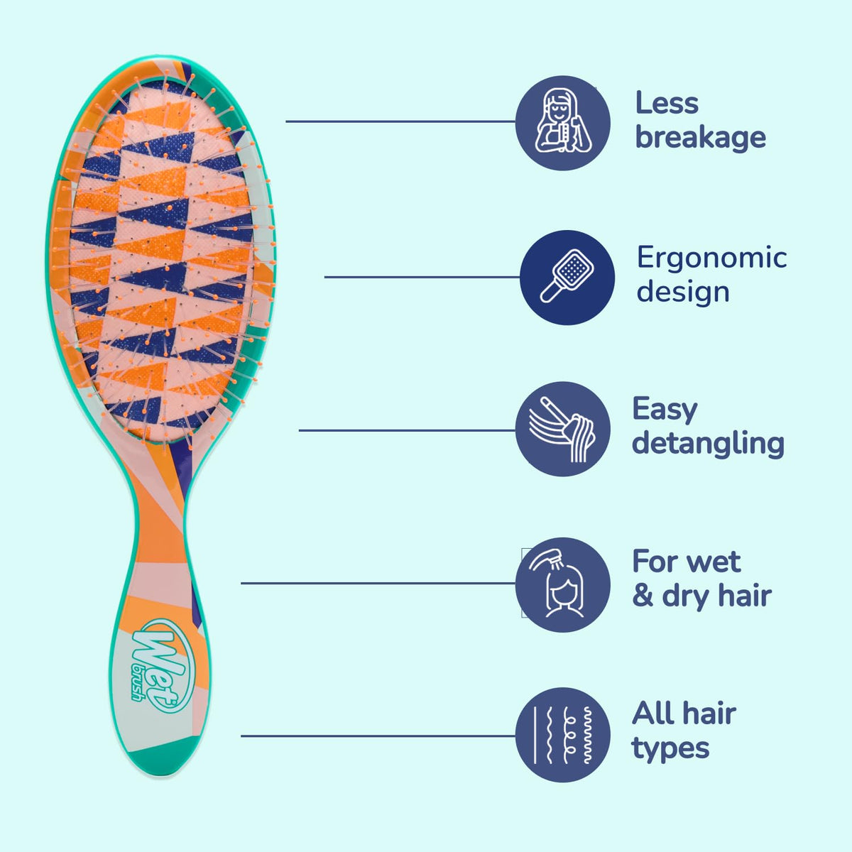 Wet Brush Original Detangler Hair Brush, Black Frost, For All Hair Textures