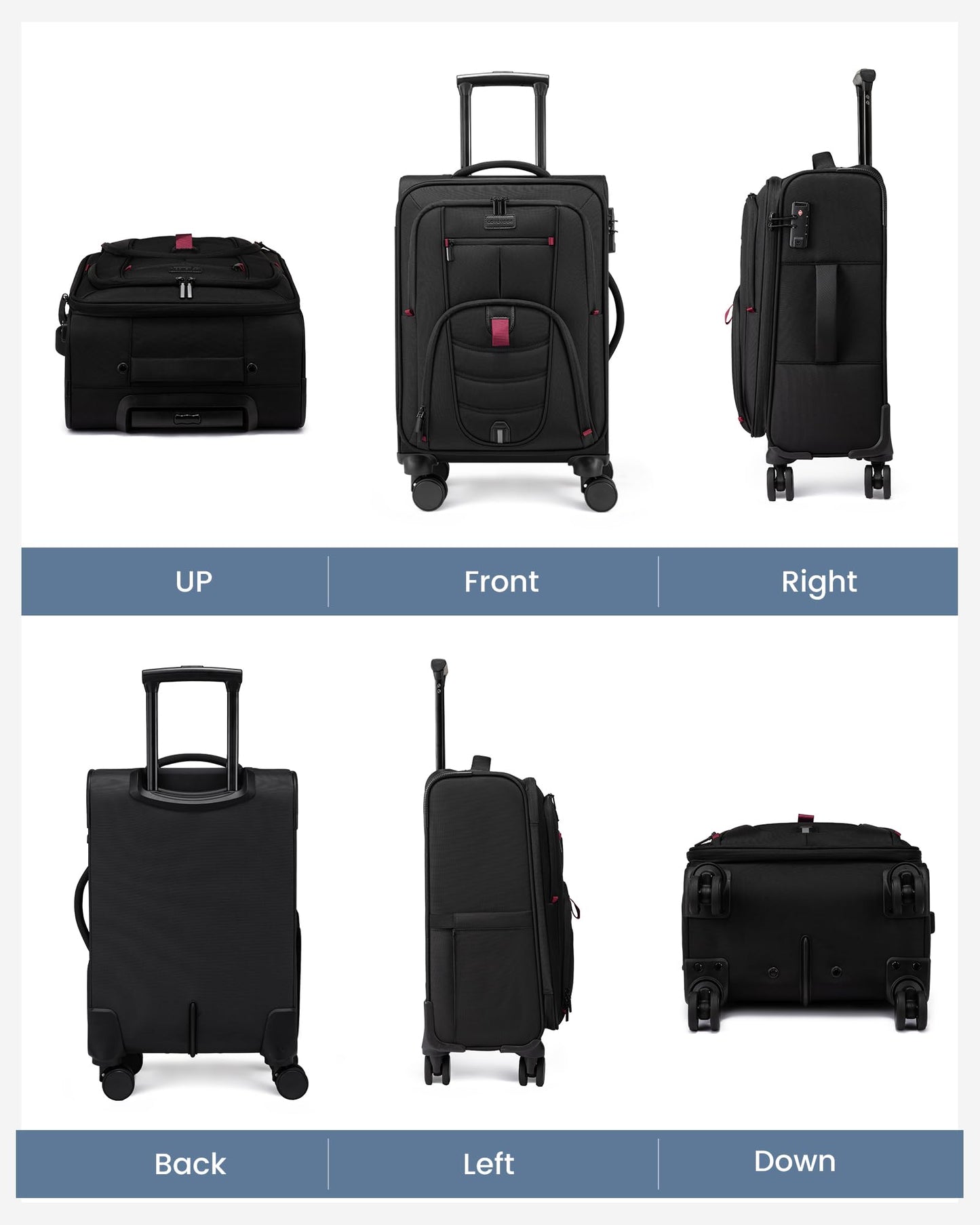 Carry On Luggage 22x14x9 Airline Approved with TSA Lock for Business Trip