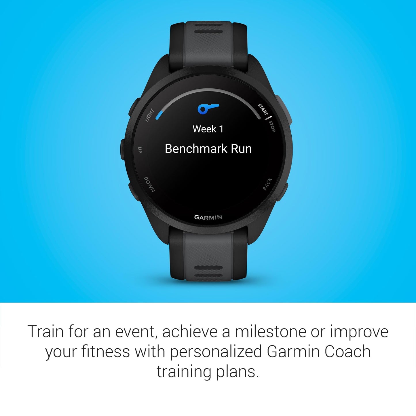 Garmin Forerunner® 165, Running Smartwatch, 43mm, Whitestone