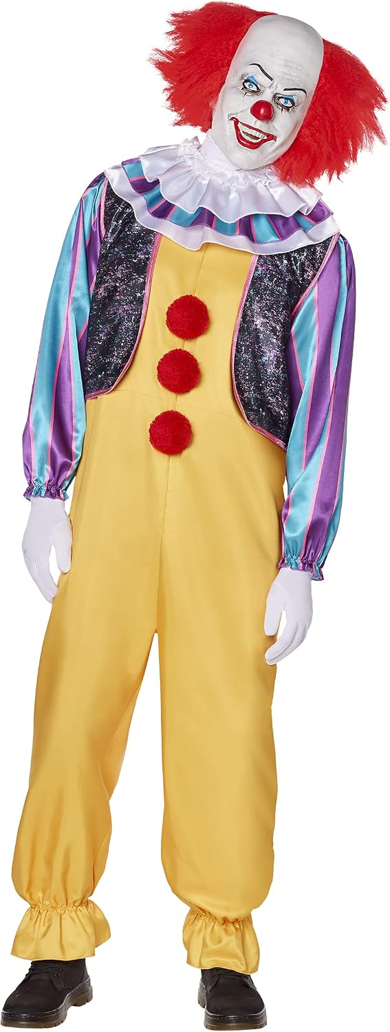 Spirit Halloween It Adult Classic Pennywise Costume | Officially Licensed | It Cosplay | Horror Costume | Clown Costume