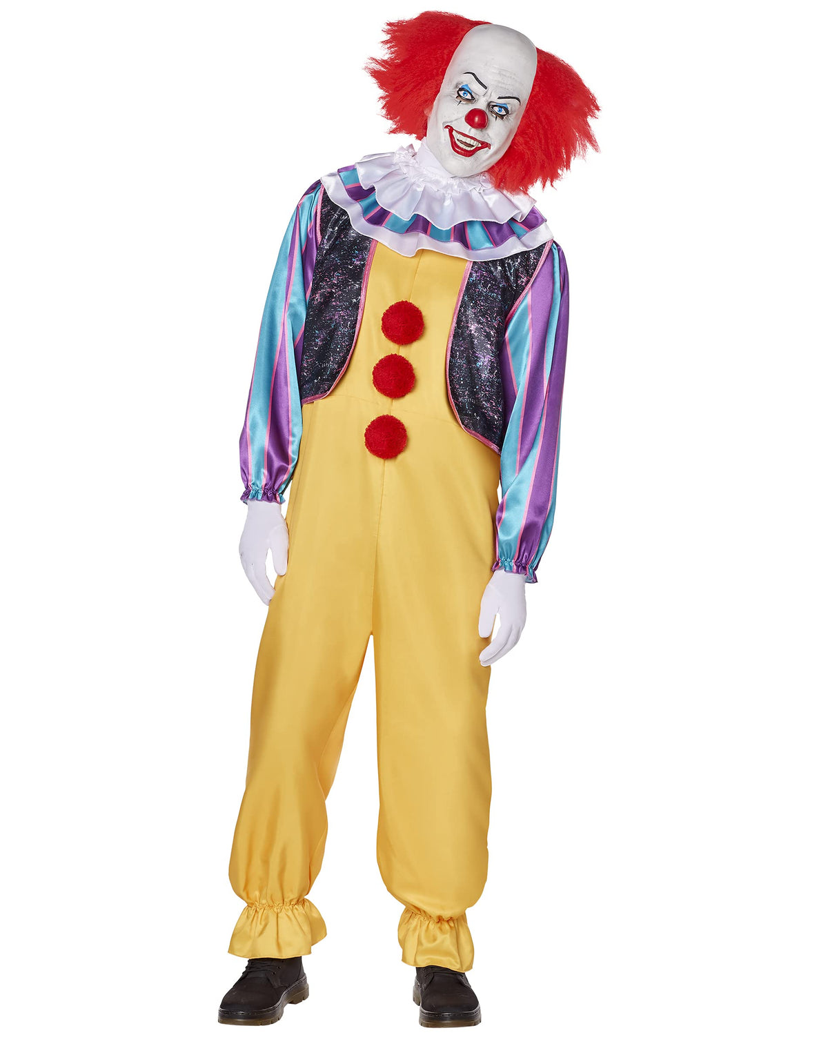 Spirit Halloween It Adult Classic Pennywise Costume | Officially Licensed | It Cosplay | Horror Costume | Clown Costume