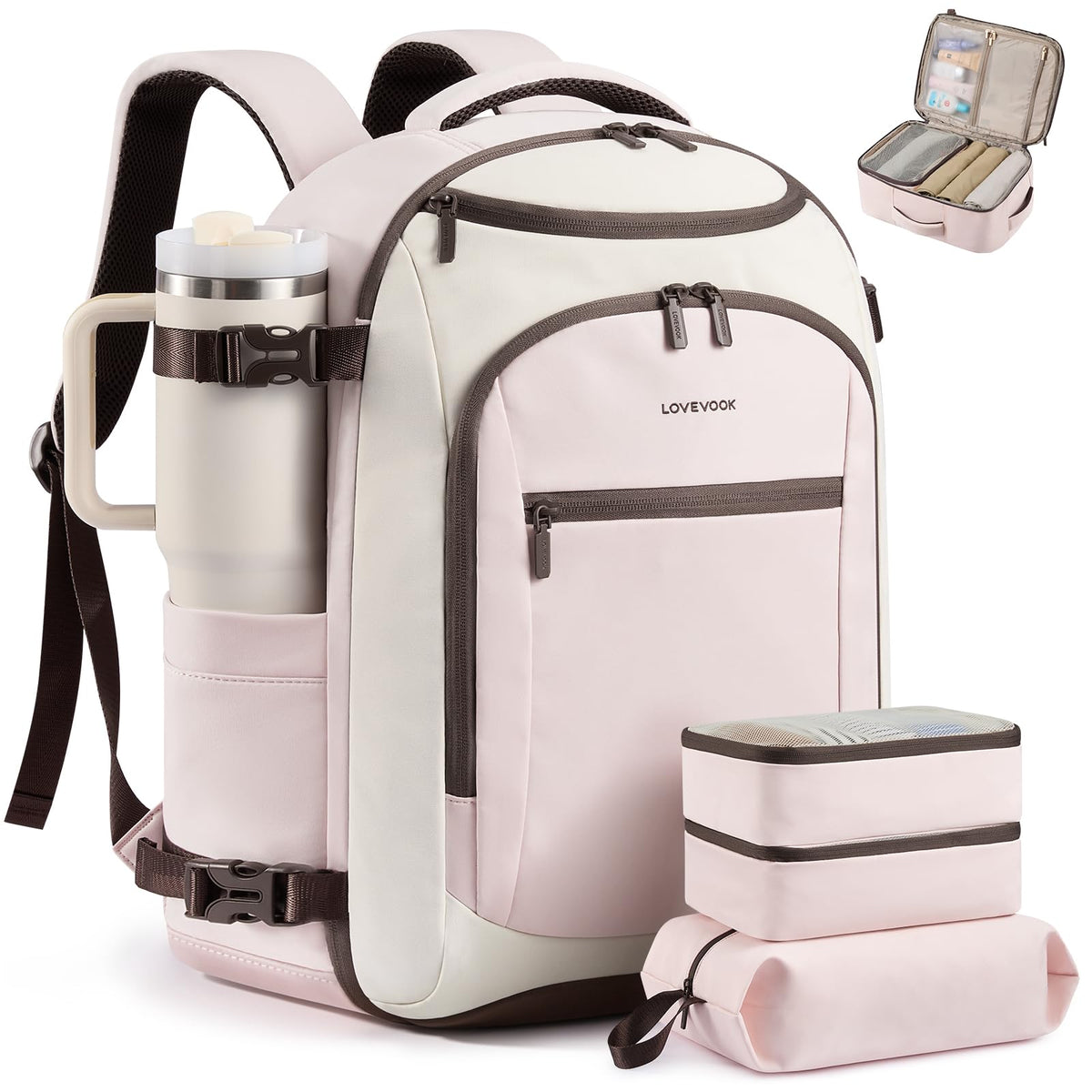 LOVEVOOK 40L Travel Backpack for Women & Men, Airline Approved Carry On Bag