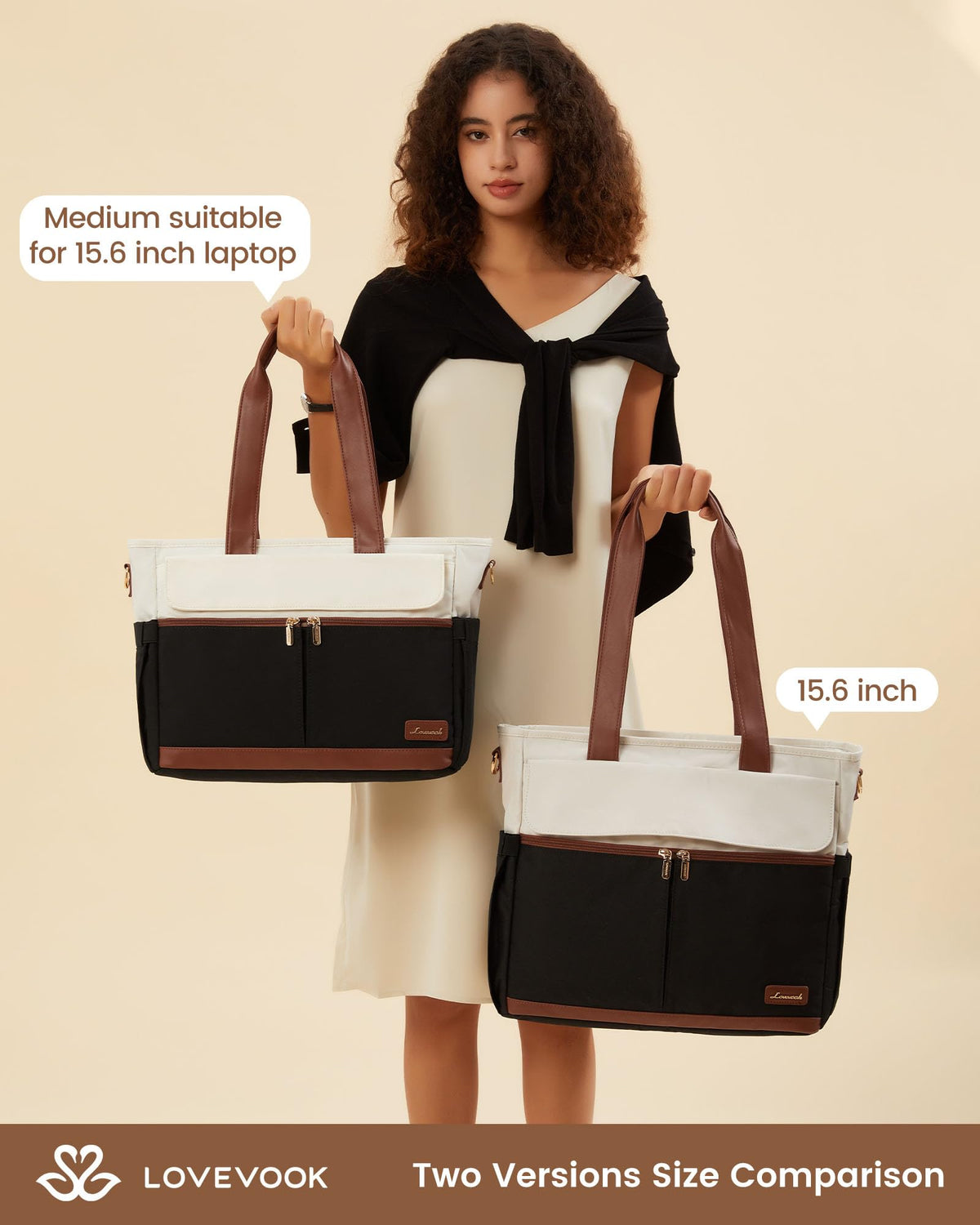 LOVEVOOK Lunch Tote Bag for Women, Work Laptop Bag with Lunch Compartment
