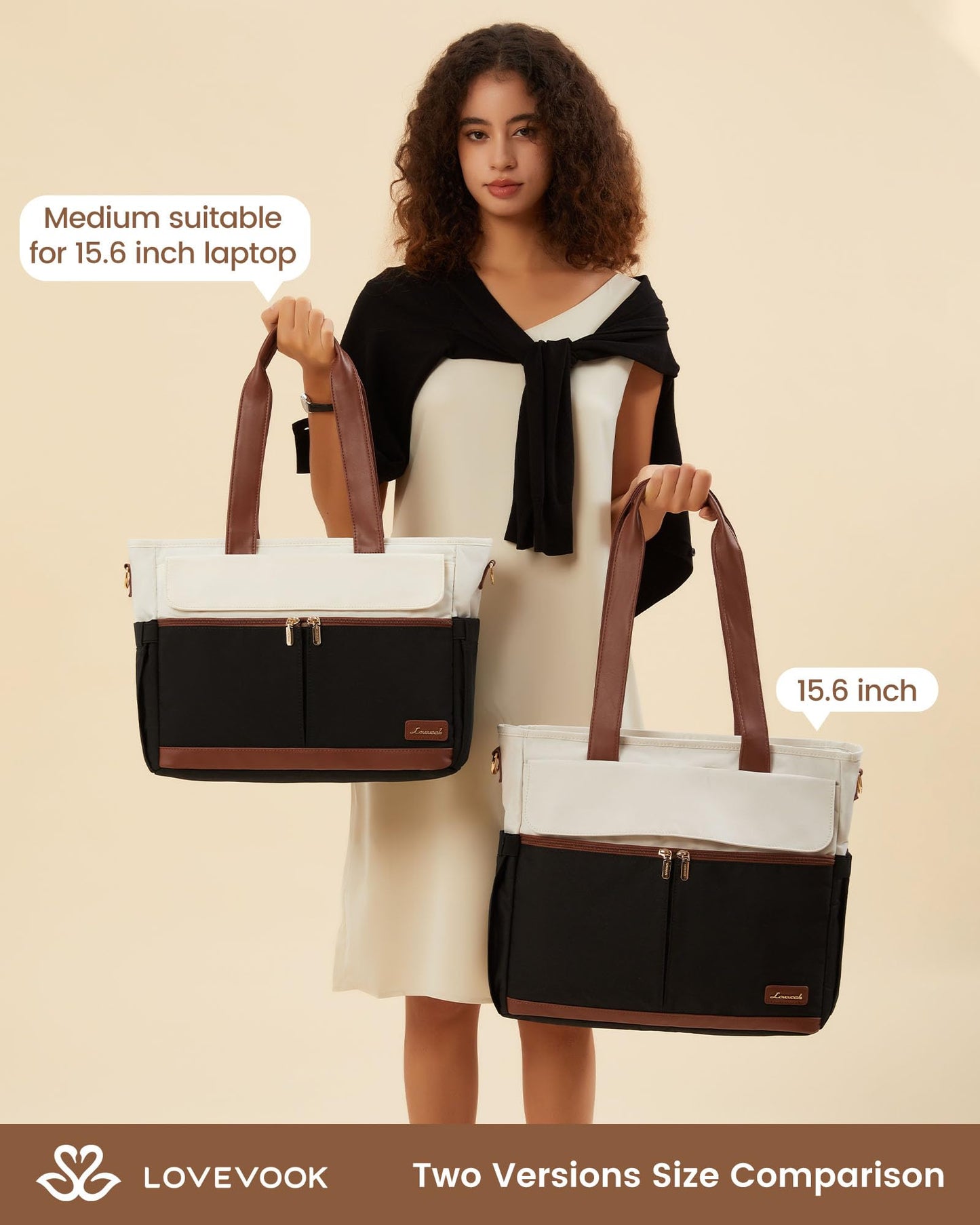 LOVEVOOK Lunch Tote Bag for Women, Work Laptop Bag with Lunch Compartment