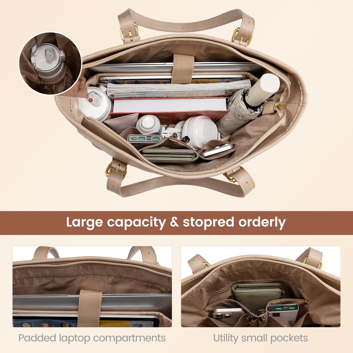 LOVEVOOK Laptop Work Tote Bag for Women,Teacher Computer Briefcase Business Shoulder Bag for Office Travel Gift