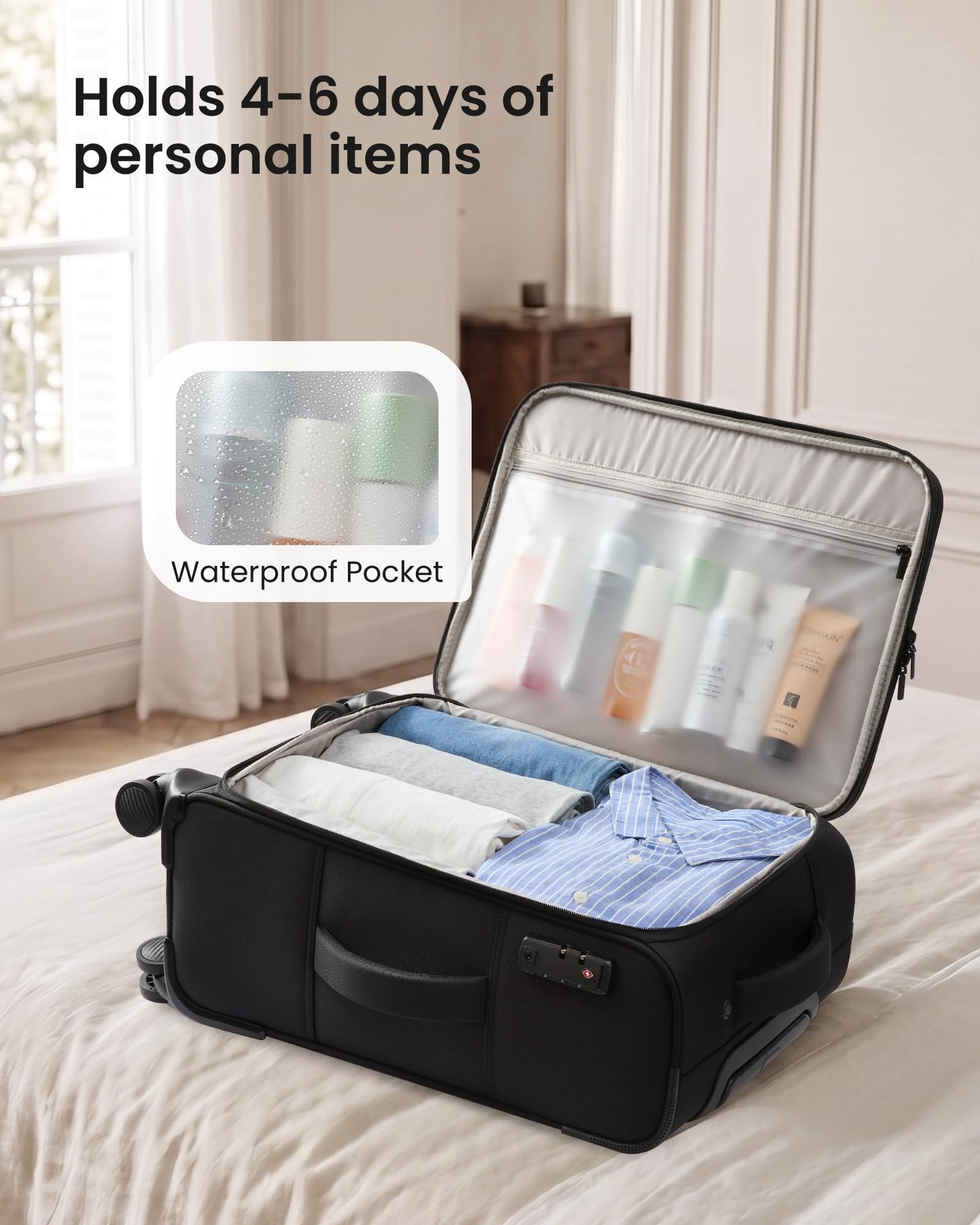 LOVEVOOK Carry On Luggage 22x14x9 - Airline Approved Spinner Suitcase