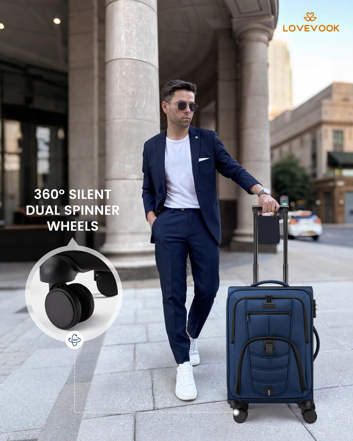 Carry On Luggage 22x14x9 Airline Approved with TSA Lock for Business Trip