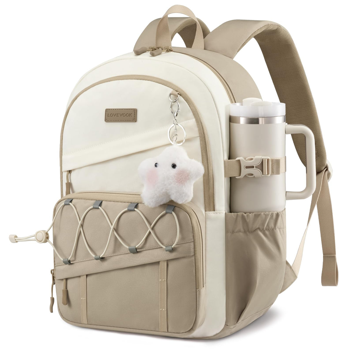 LOVEVOOK School Backpack for Teen Girls,Lightweight 15.6"Student Laptop Bag