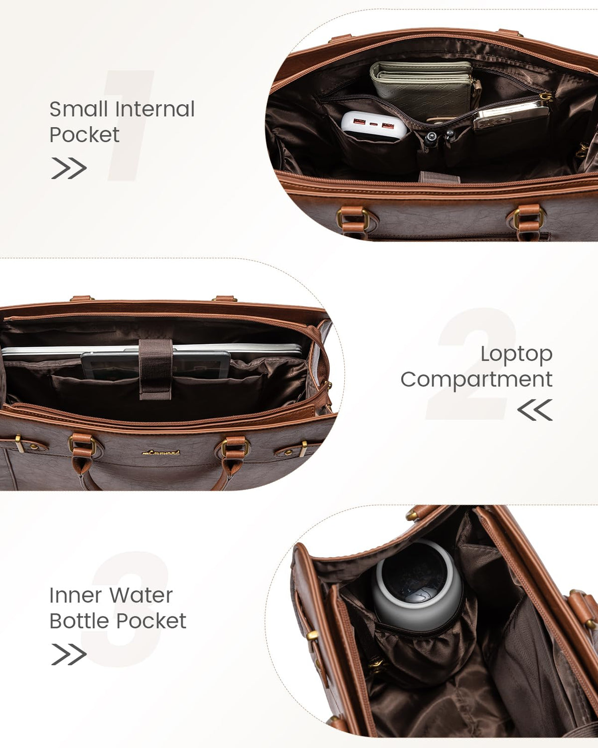 LOVEVOOK Laptop Bag for Women 15.6 Inch Work Tote, Business Computer Briefcase, Waterproof PU Leather Tote Bag for Teacher, Office Shoulder Tote Purse