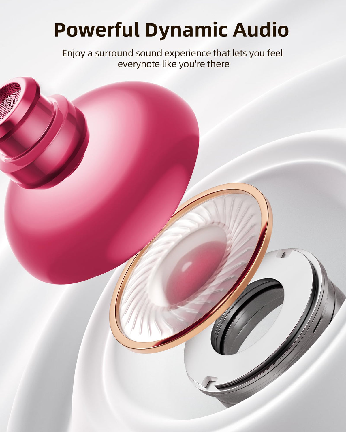 PocBuds Bluetooth Headphones Wireless Earbuds 80hrs Playtime Wireless Charging Case Digital Display Sports Ear Buds with Earhook Deep Bass IPX7 Waterproof Over-Ear Earphones for TV Phone Laptop Olive