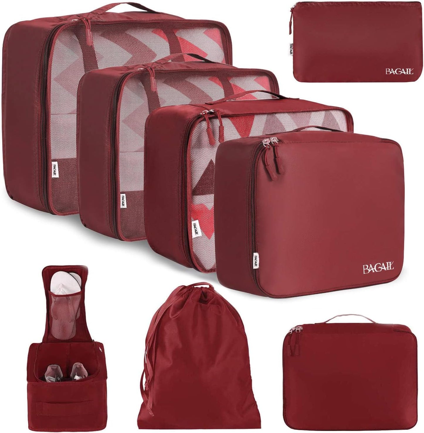 BAGAIL 8 Set Packing Cubes Luggage Packing Organizers for Travel Accessories-Aqua Color