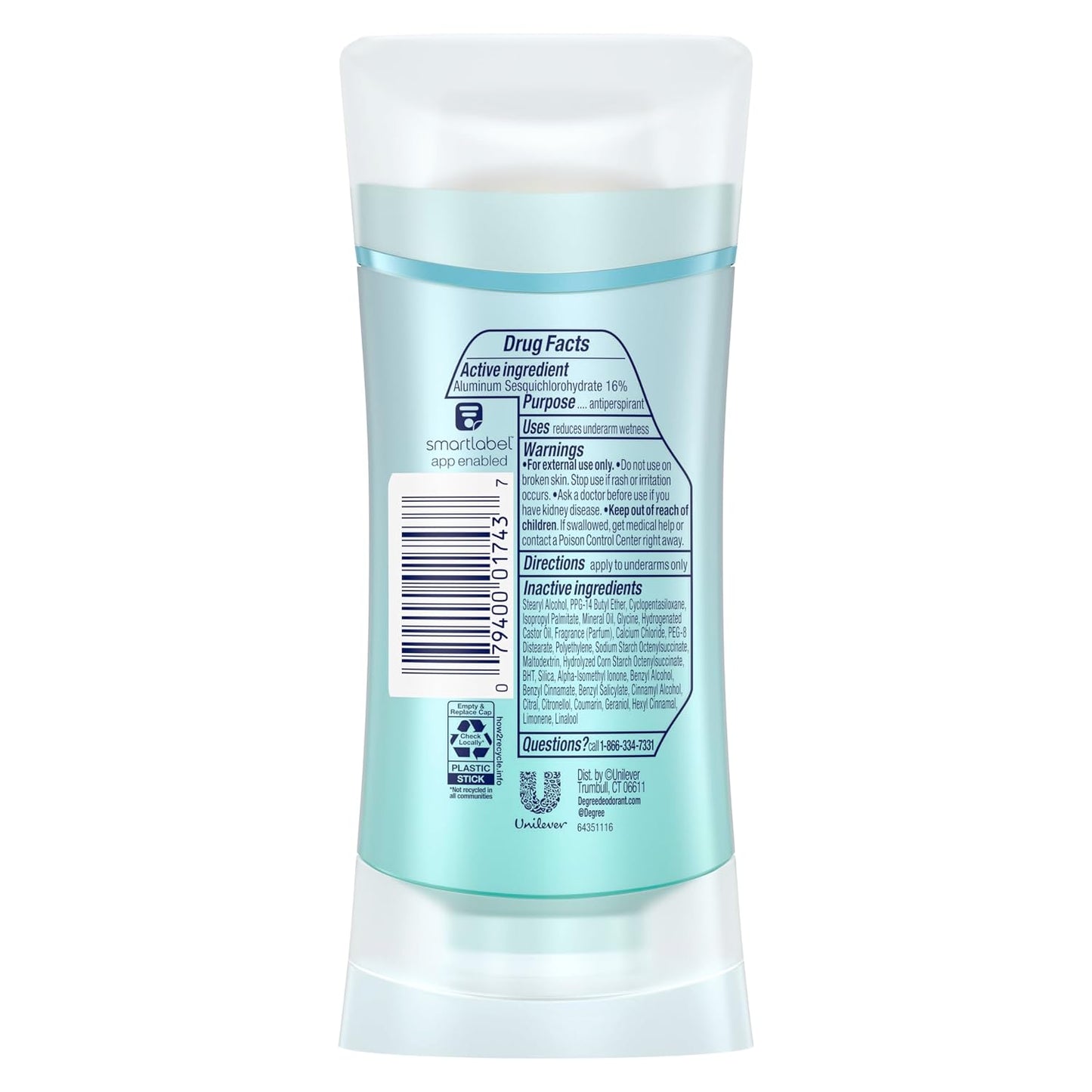 Degree Advanced Protection Antiperspirant Deodorant Shower Clean 72H 2.6 oz