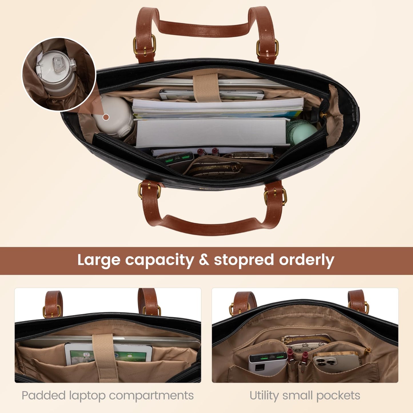 LOVEVOOK Laptop Work Tote Bag for Women,Teacher Computer Briefcase Business Shoulder Bag for Office Travel Gift