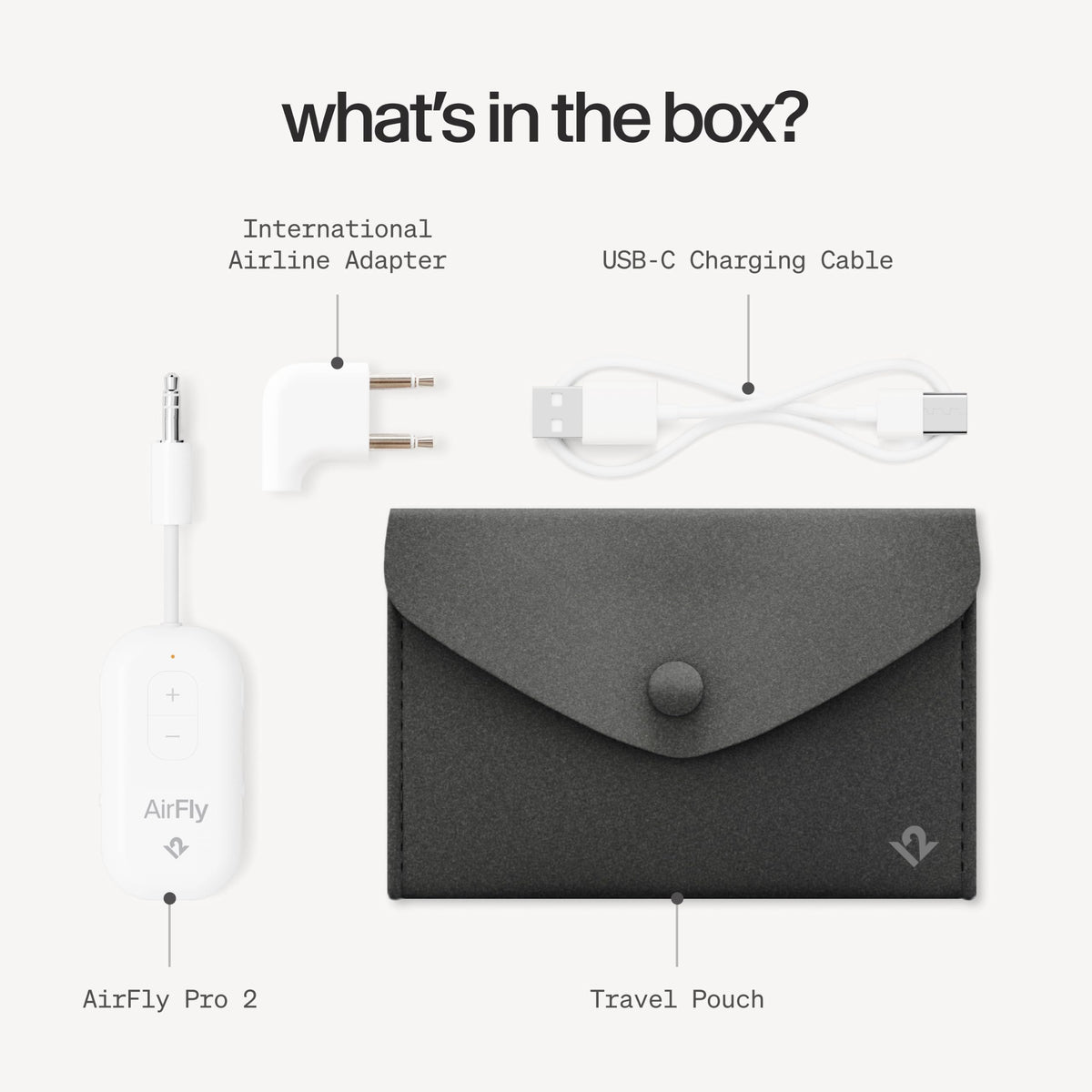 Twelve South AirFly Pro 2, Bluetooth Adapter, Pair 2 AirPods, Black Ice