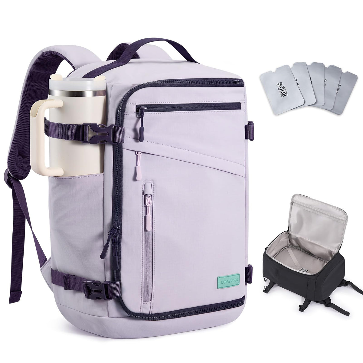 LOVEVOOK Travel Backpack for Women Men, Airline Approved Carry On Luggage