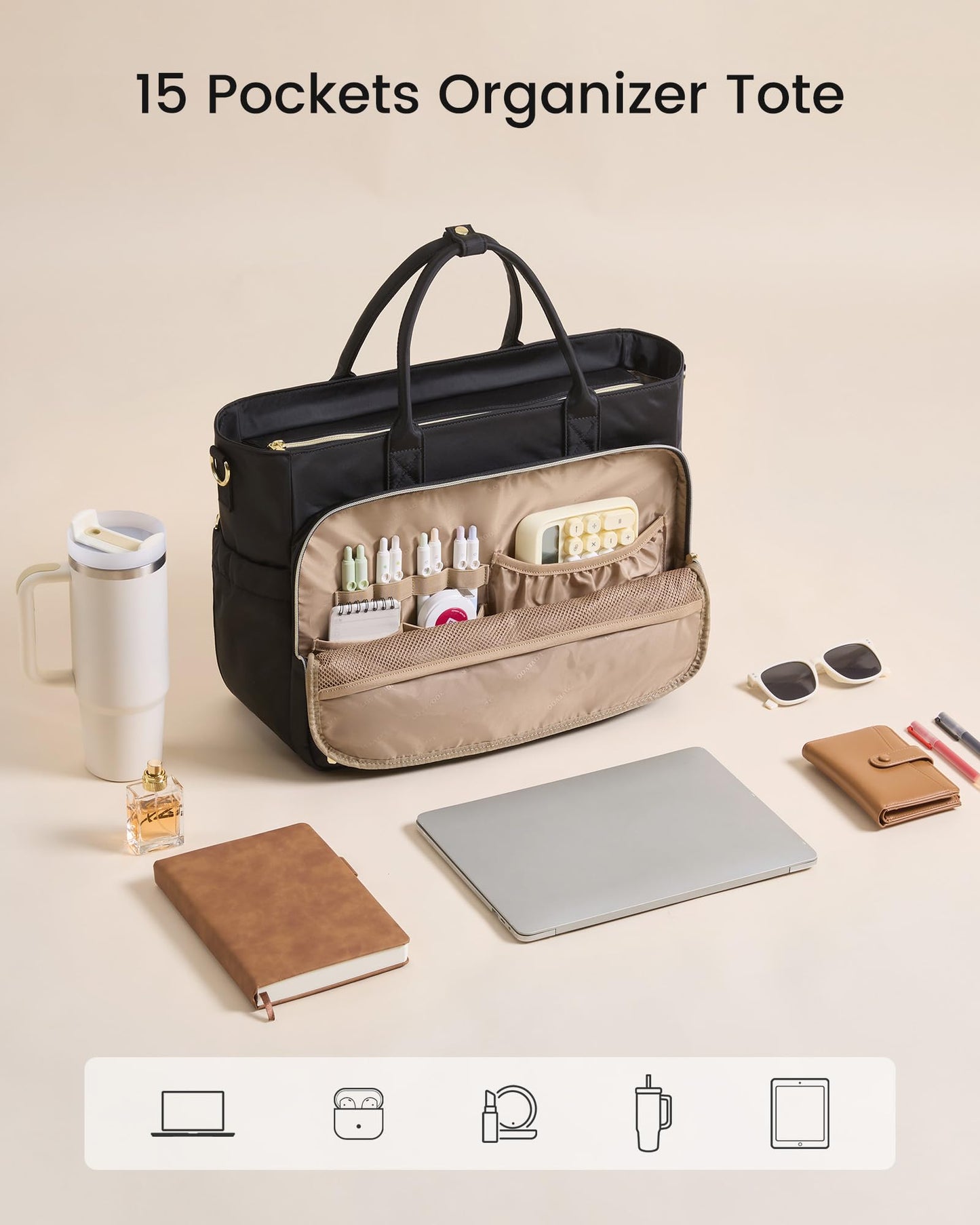 LOVEVOOK Laptop Bag for Women, Work Tote Computer Bag for Teacher Nurse