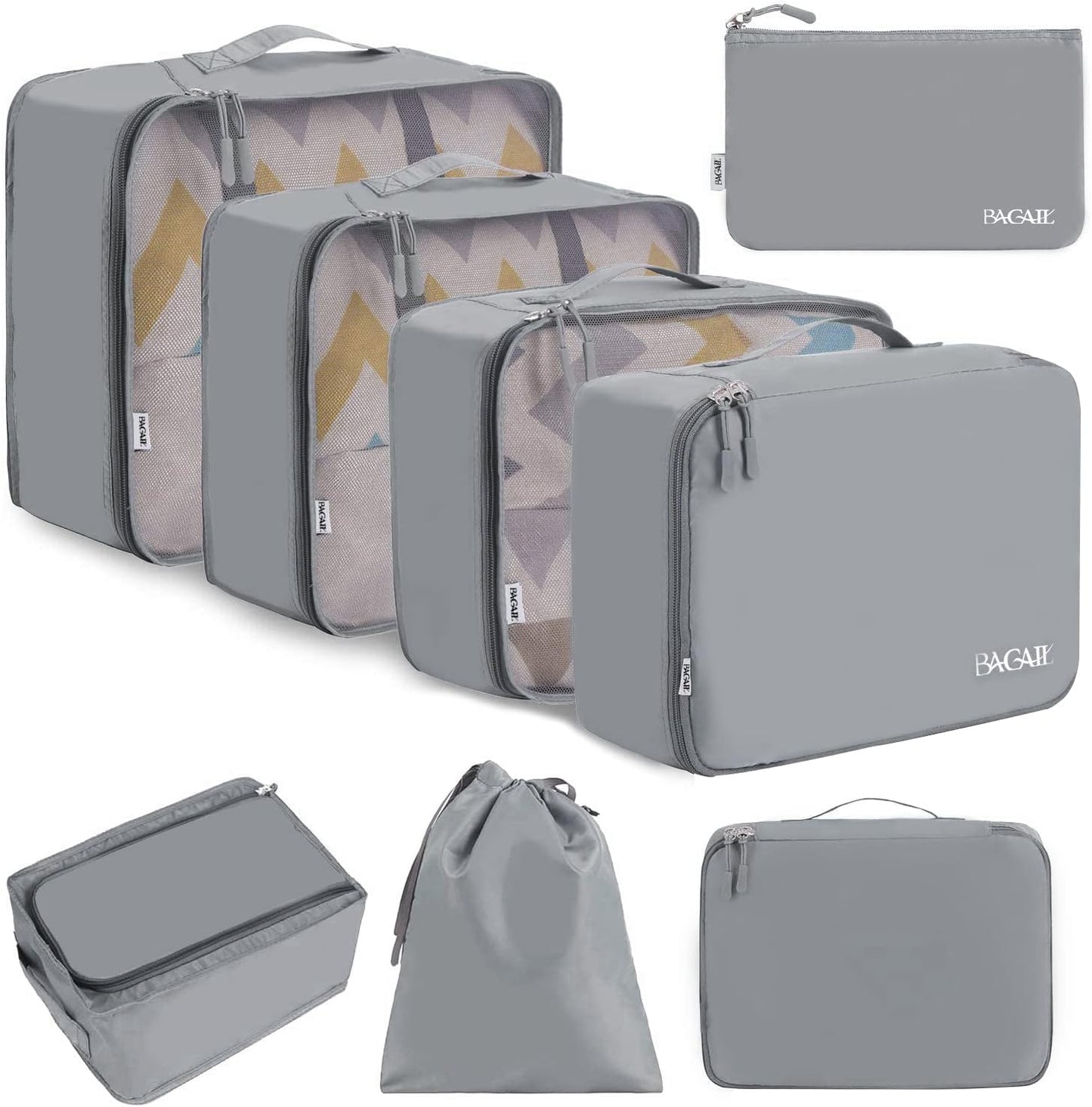 BAGAIL 8 Set Packing Cubes Luggage Packing Organizers for Travel Accessories-Aqua Color