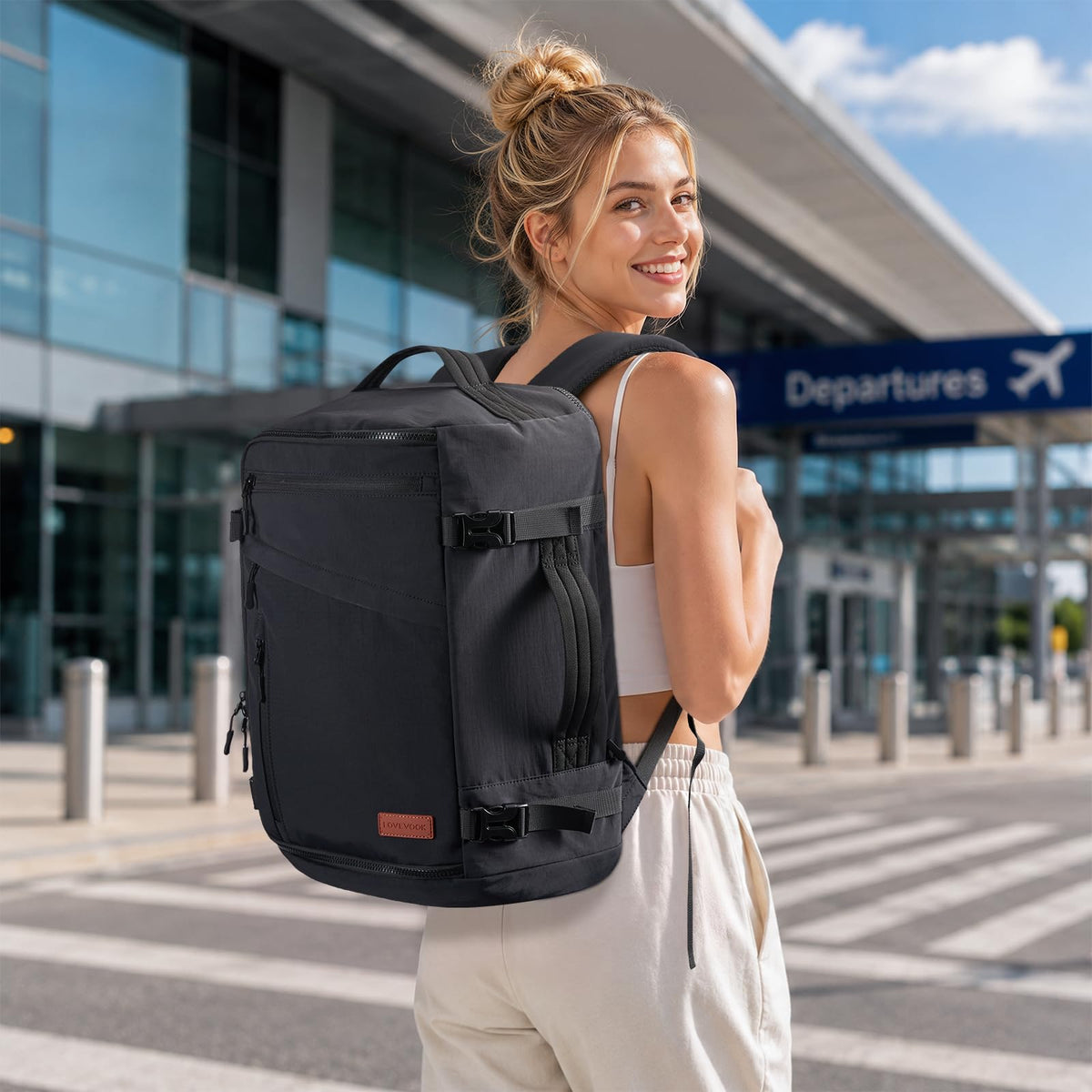 LOVEVOOK Travel Backpack for Women Men, Airline Approved Carry On Luggage