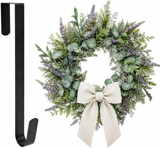 Sattiyrch 15" Wreath Hanger for Front Door, Over the Door Wreath Hook