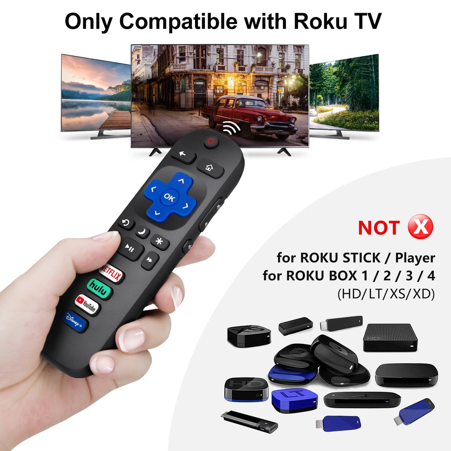 Universal-TV-Remote-Control for Samsung LG Vizio Roku TCL Hisense Sony TVs