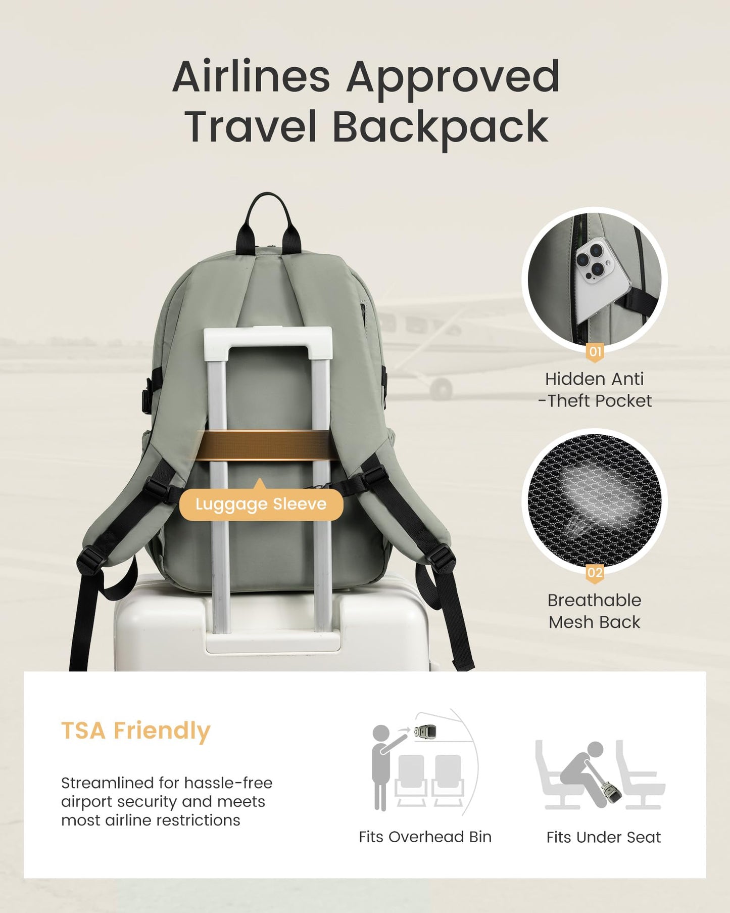 LOVEVOOK Laptop Backpack Women/Men with 40oz Cup Holder Buckle Strap, 15.6 Inch Tech-Ready Work Backpack, TSA-compliant for Travel & College with Versatile Mesh Pocket, Black