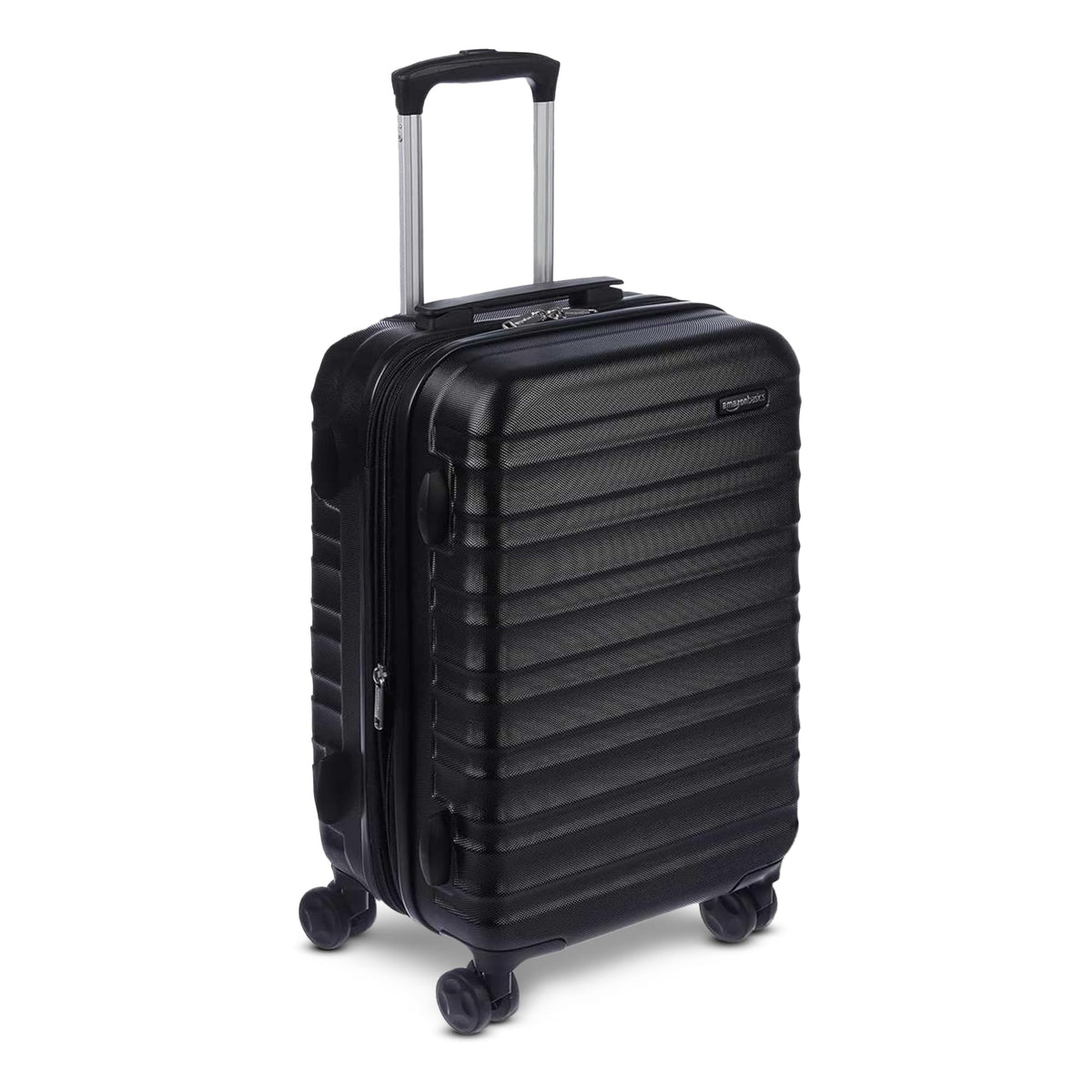 Amazon Basics 30" Hardside Large Checked Luggage, Hardshell Suitcase With Four Multi-directional Wheels, Expandable For Up to 15% More Space, Scratch-Resistant Shell, Black
