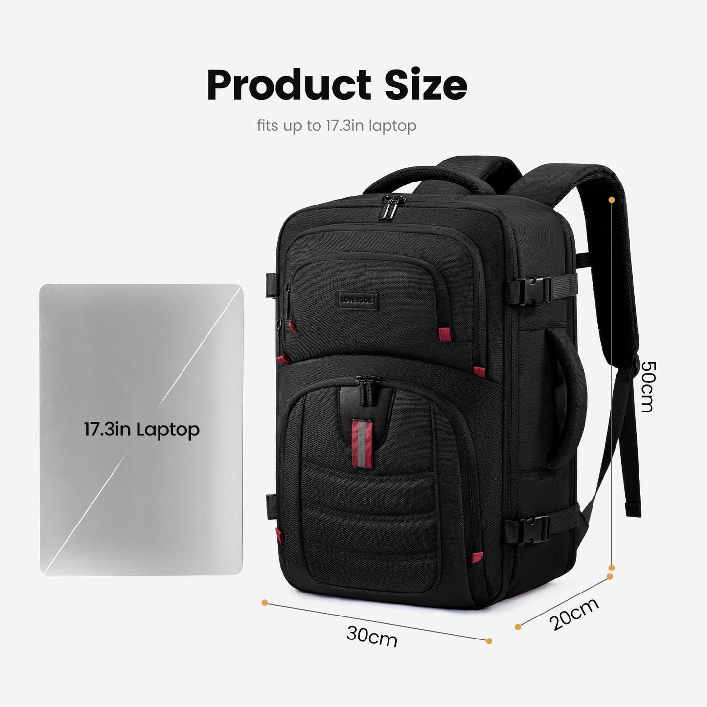 LOVEVOOK 40L Travel Backpack for Men - Airline Approved Carry On Backpack