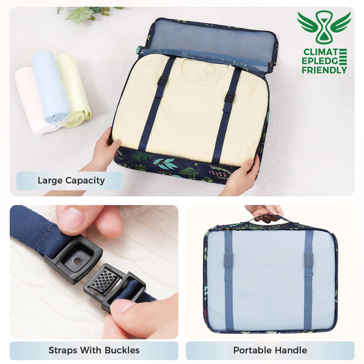 BAGAIL 8 Set Packing Cubes Luggage Packing Organizers for Travel Accessories-Aqua Color