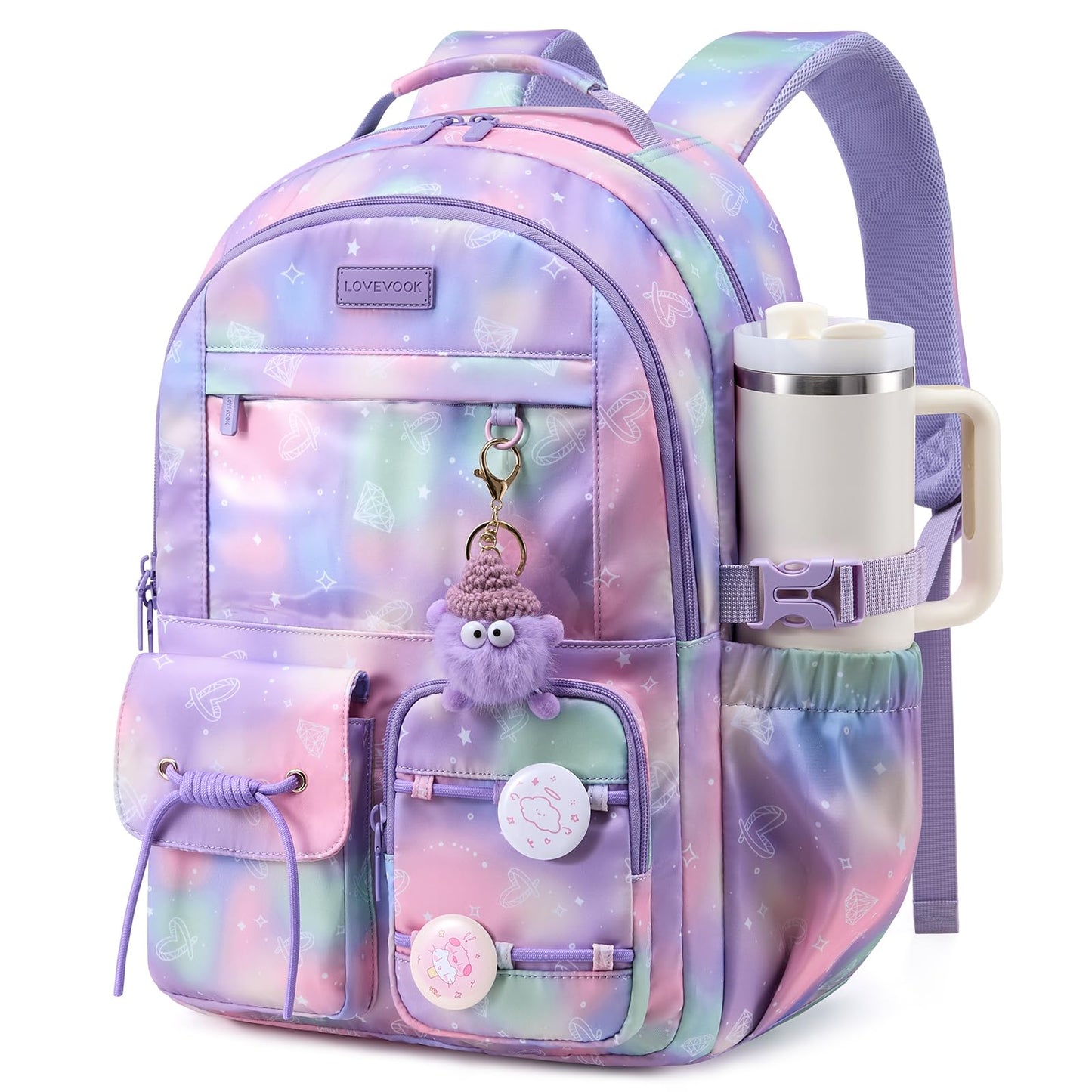 LOVEVOOK School Backpack for Girls Ages 8-16,Cute Student Bookbag for Kids