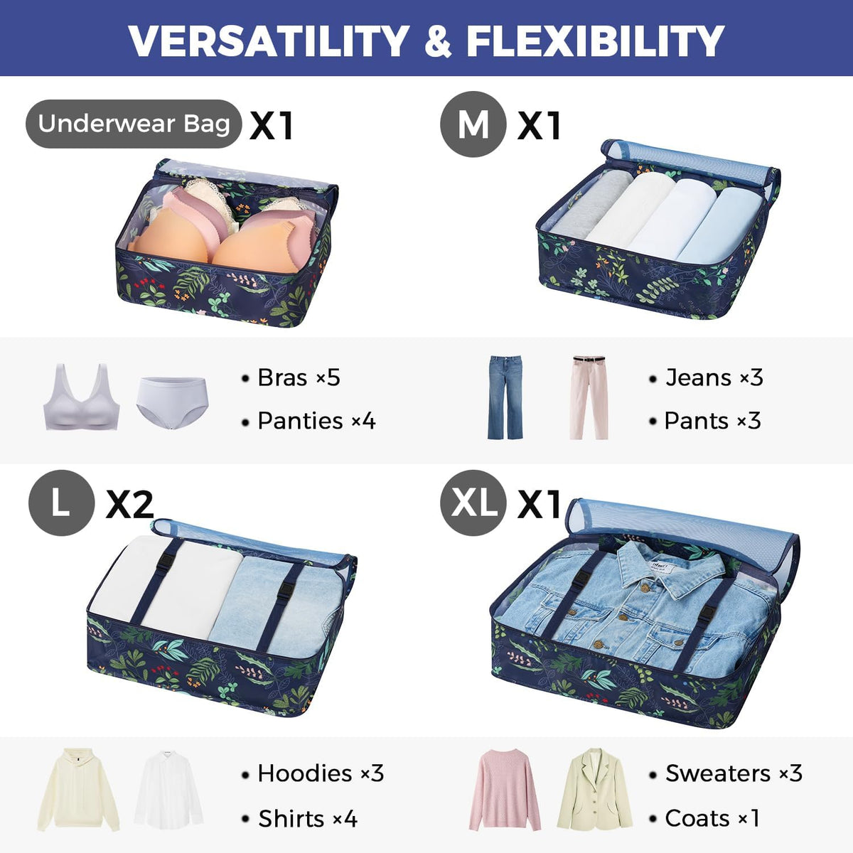 BAGAIL 8 Set Packing Cubes Luggage Packing Organizers for Travel Accessories-Aqua Color