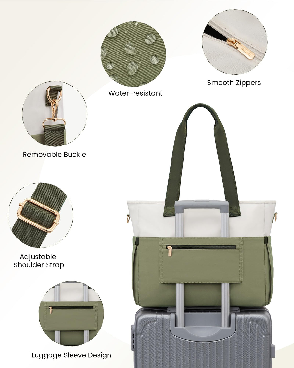 LOVEVOOK Lunch Tote Bag for Women, Work Laptop Bag with Lunch Compartment