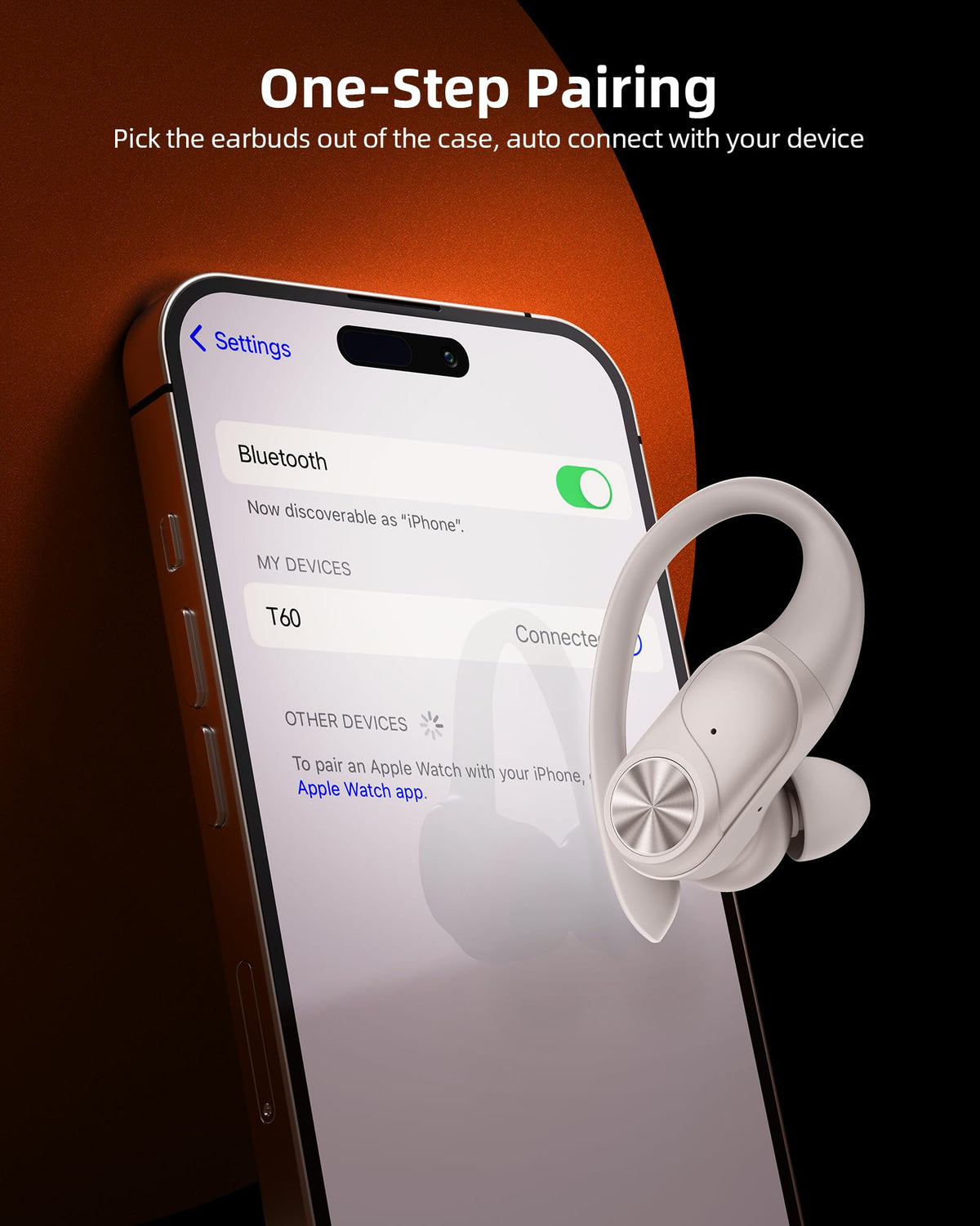 PocBuds Bluetooth Headphones Wireless Earbuds 80hrs Playtime Wireless Charging Case Digital Display Sports Ear Buds with Earhook Deep Bass IPX7 Waterproof Over-Ear Earphones for TV Phone Laptop Olive