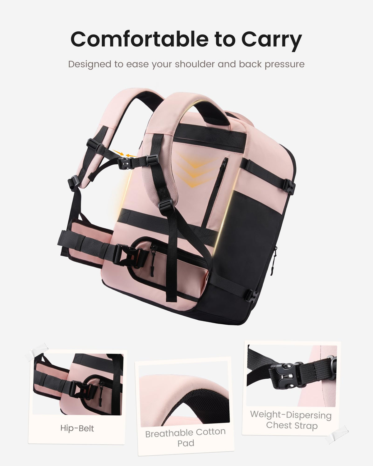 LOVEVOOK 40L Travel Backpack for Women Men, Carry on Backpack for Travel