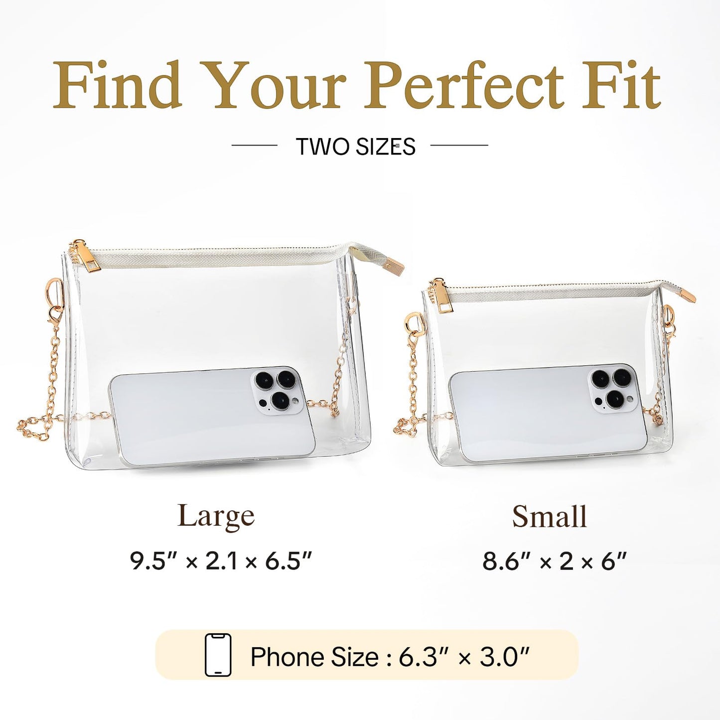BS-VOG Clear Purse for Stadium Events, Clear Crossbody Bag for Women