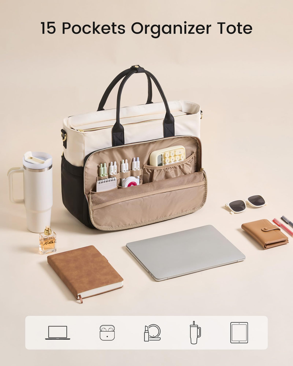 LOVEVOOK Laptop Bag for Women, Work Tote Computer Bag for Teacher Nurse