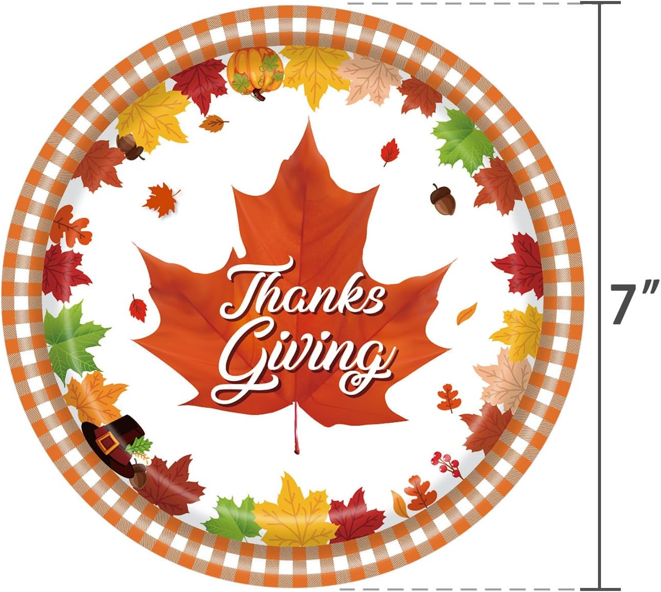 mdgfge Thanksgiving Disposable Paper Plates Autumn Maple Leaf Print Dessert Plates for Fall Harvest Birthday Wedding Thanksgiving Party Dinner Tableware Decorations Favors Supplies (24 Pcs)