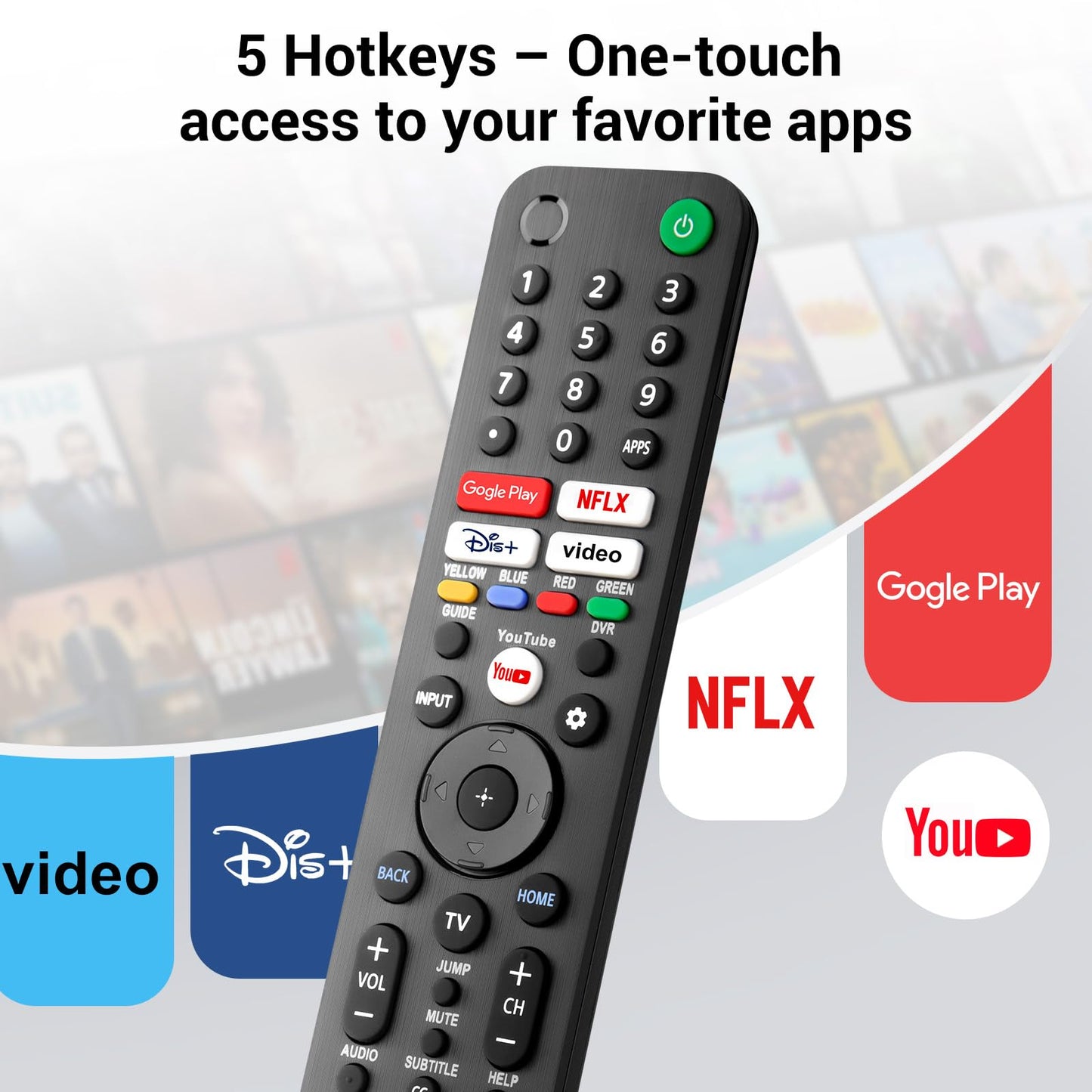 Universal-TV-Remote-Control for Samsung LG Vizio Roku TCL Hisense Sony TVs