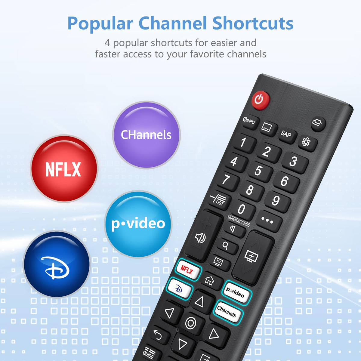 Universal-TV-Remote-Control for Samsung LG Vizio Roku TCL Hisense Sony TVs