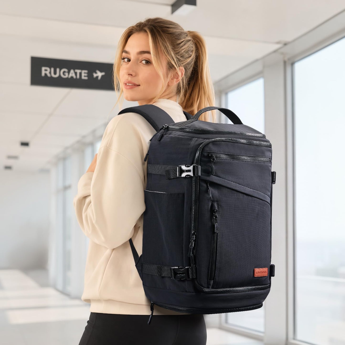 LOVEVOOK Travel Backpack for Women Men, Airline Approved Carry On Luggage