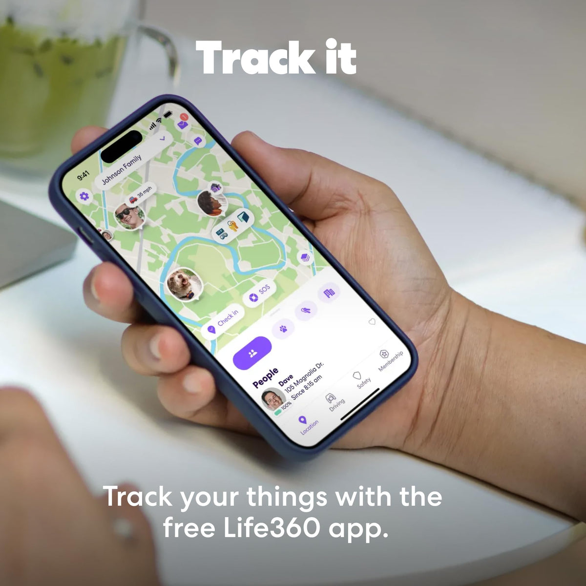 Life360 Tile - Bluetooth Tracker, Keys Finder and Item Locator for Keys, Bags and More. Phone Finder. Both iOS and Android Compatible. 1-Pack (Black)