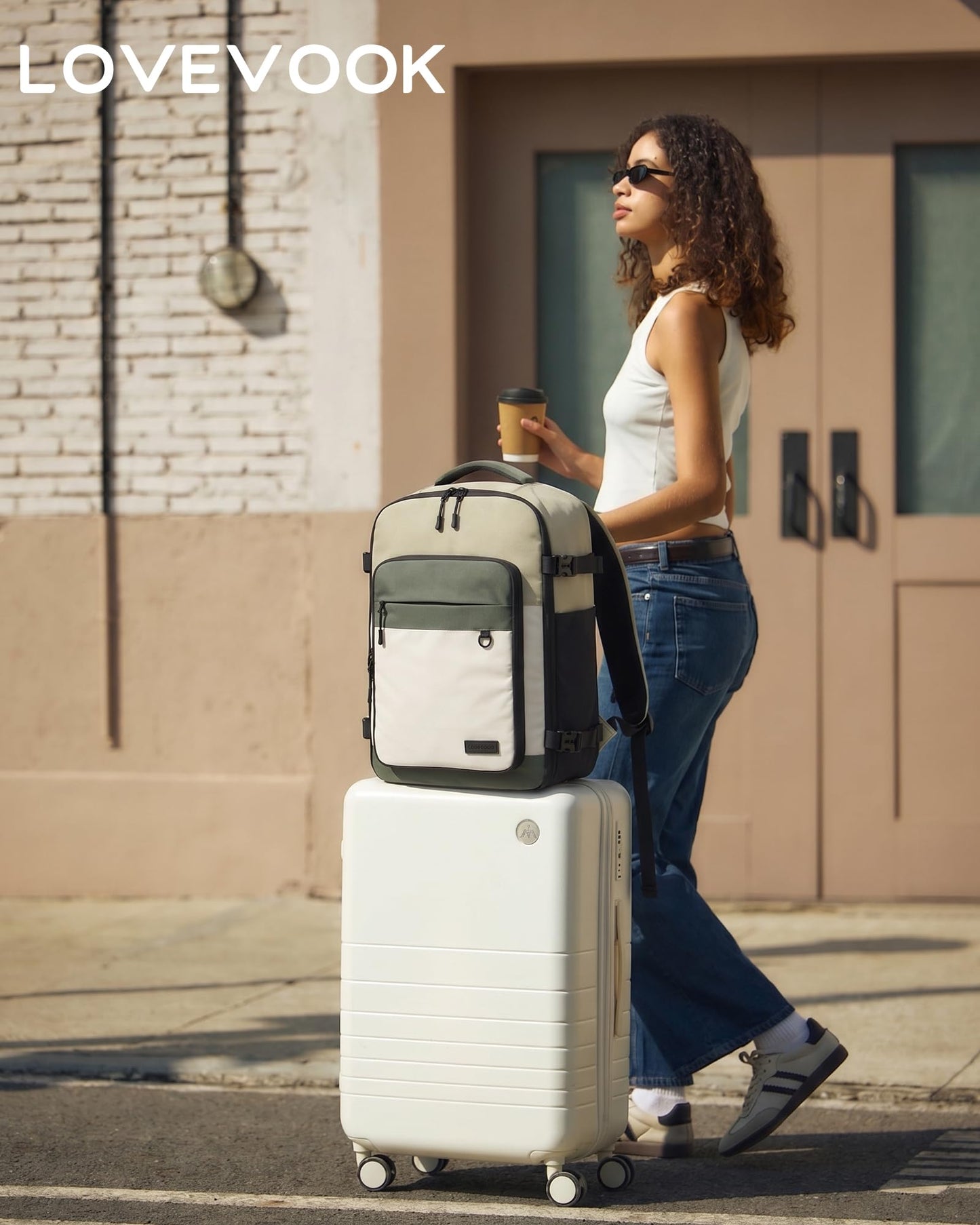 LOVEVOOK 40L Travel Backpack for Women Men, Carry on Backpack for Travel