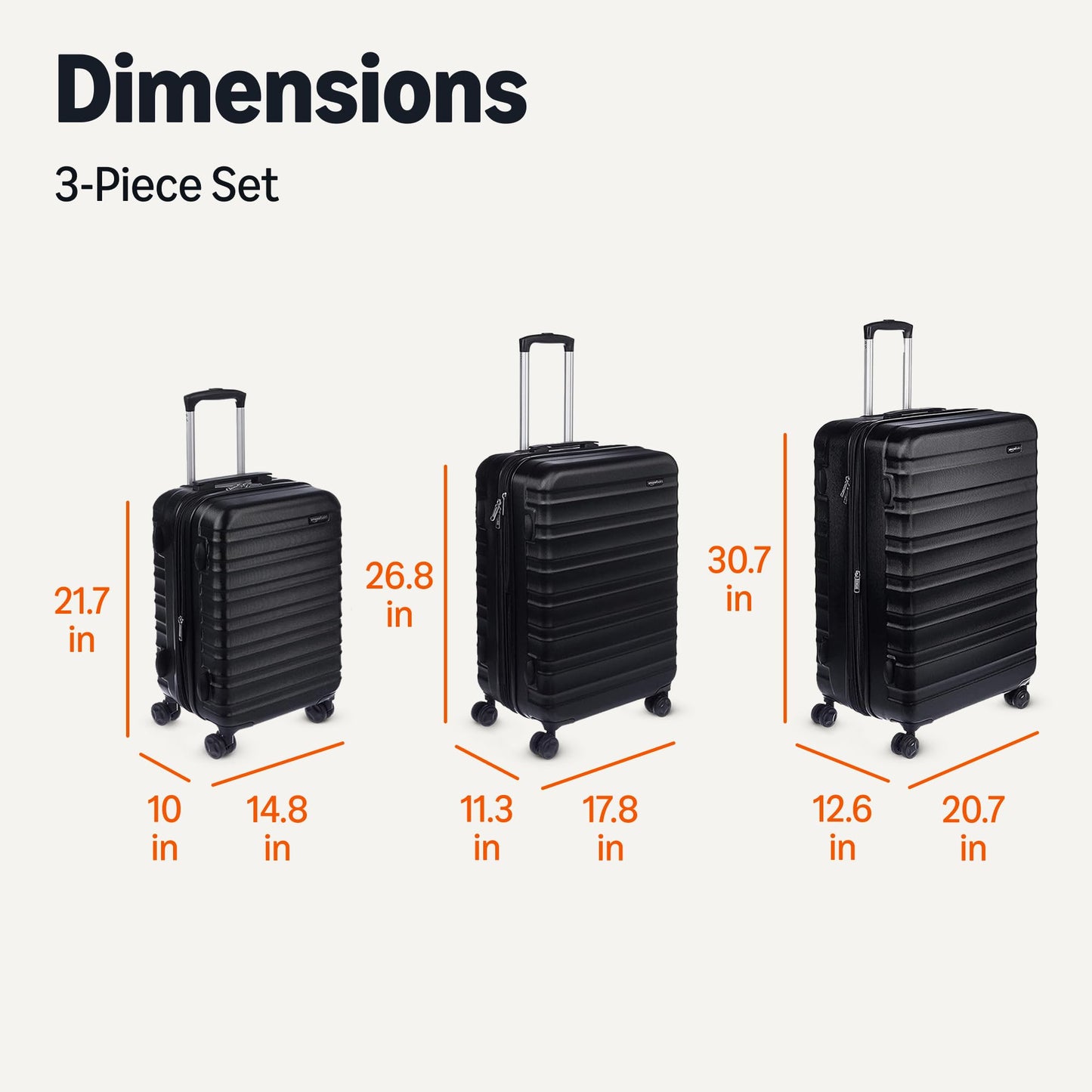 Amazon Basics 30" Hardside Large Checked Luggage, Hardshell Suitcase With Four Multi-directional Wheels, Expandable For Up to 15% More Space, Scratch-Resistant Shell, Black