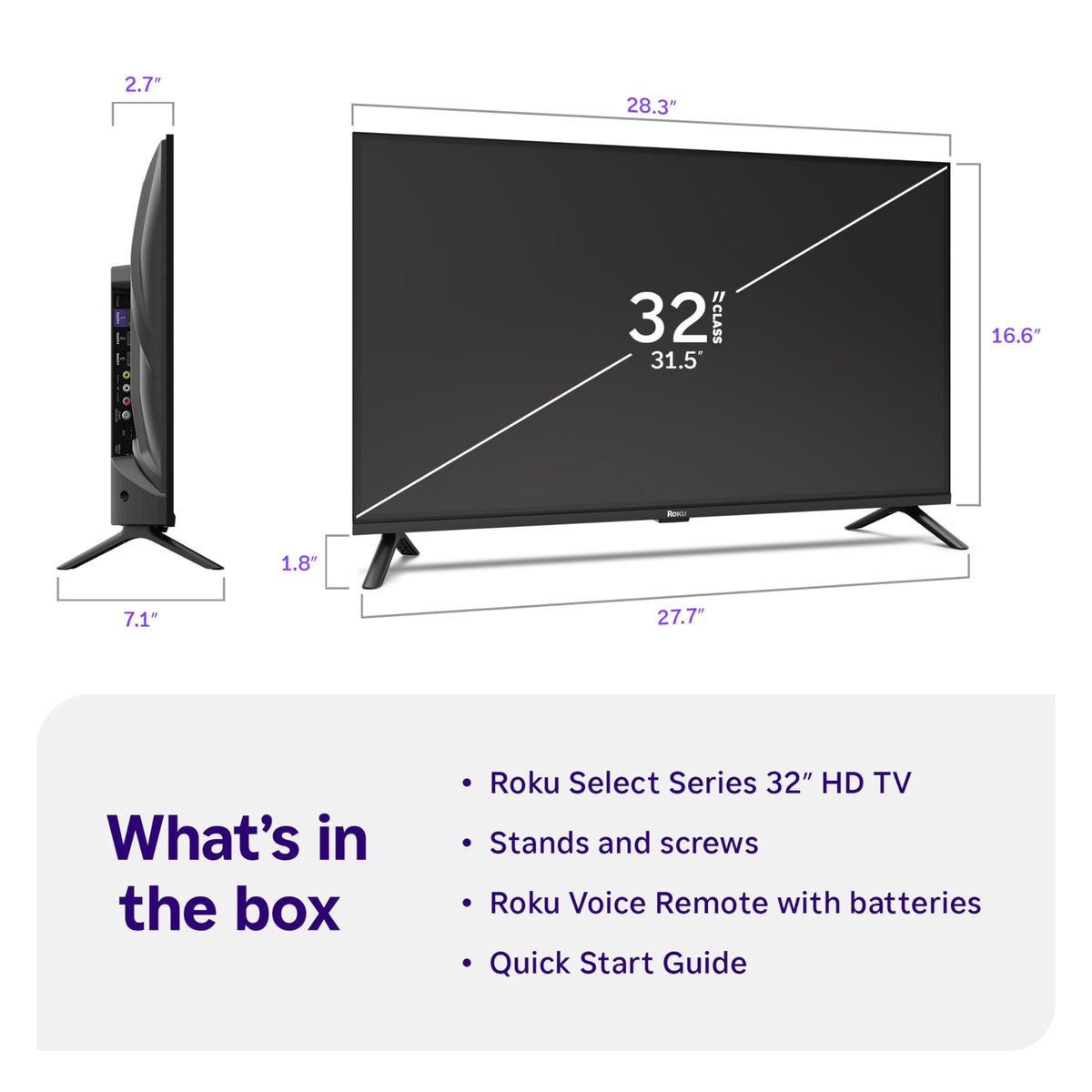 Roku 24-Inch Select Series Smart TV 2026-720p HD TV - RokuTV