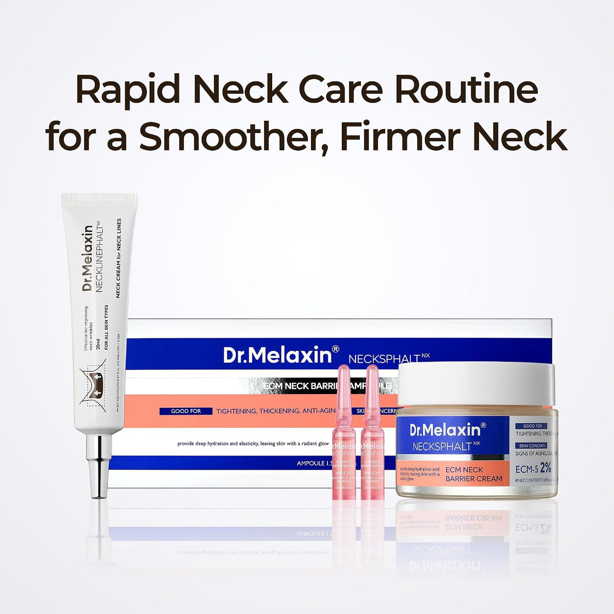 Dr.Mealxin Perfect Neck Wrinkle Care Set Necksphalt Cream+Ampoule+Necklinephalt neck wrinles skin volume lifting