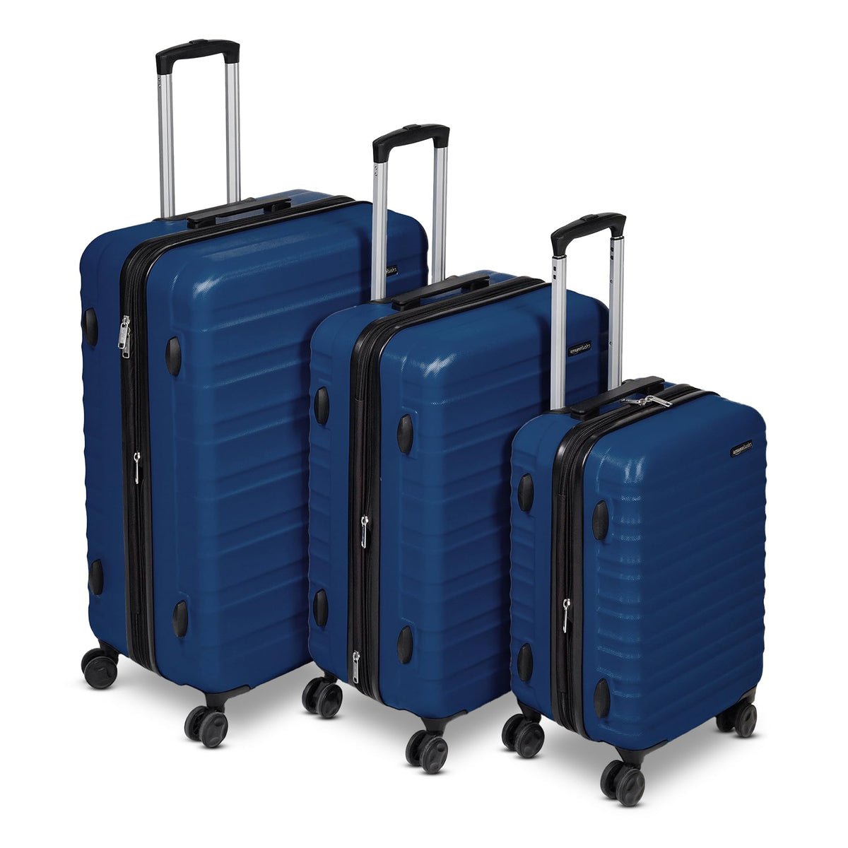 Amazon Basics 30" Hardside Large Checked Luggage, Hardshell Suitcase With Four Multi-directional Wheels, Expandable For Up to 15% More Space, Scratch-Resistant Shell, Black