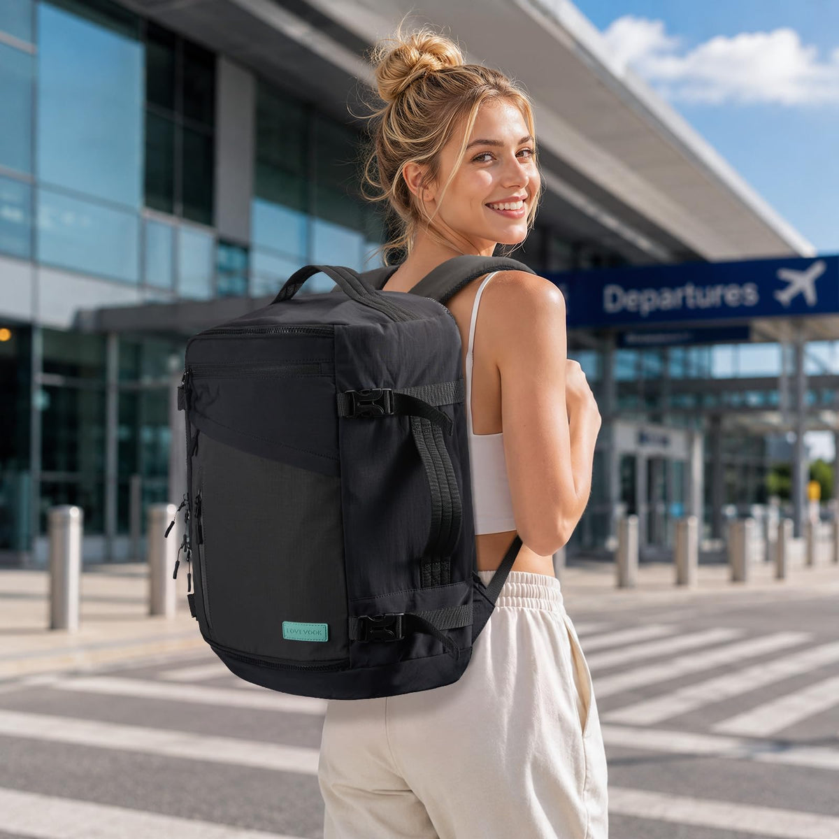 LOVEVOOK Travel Backpack for Women Men, Airline Approved Carry On Luggage