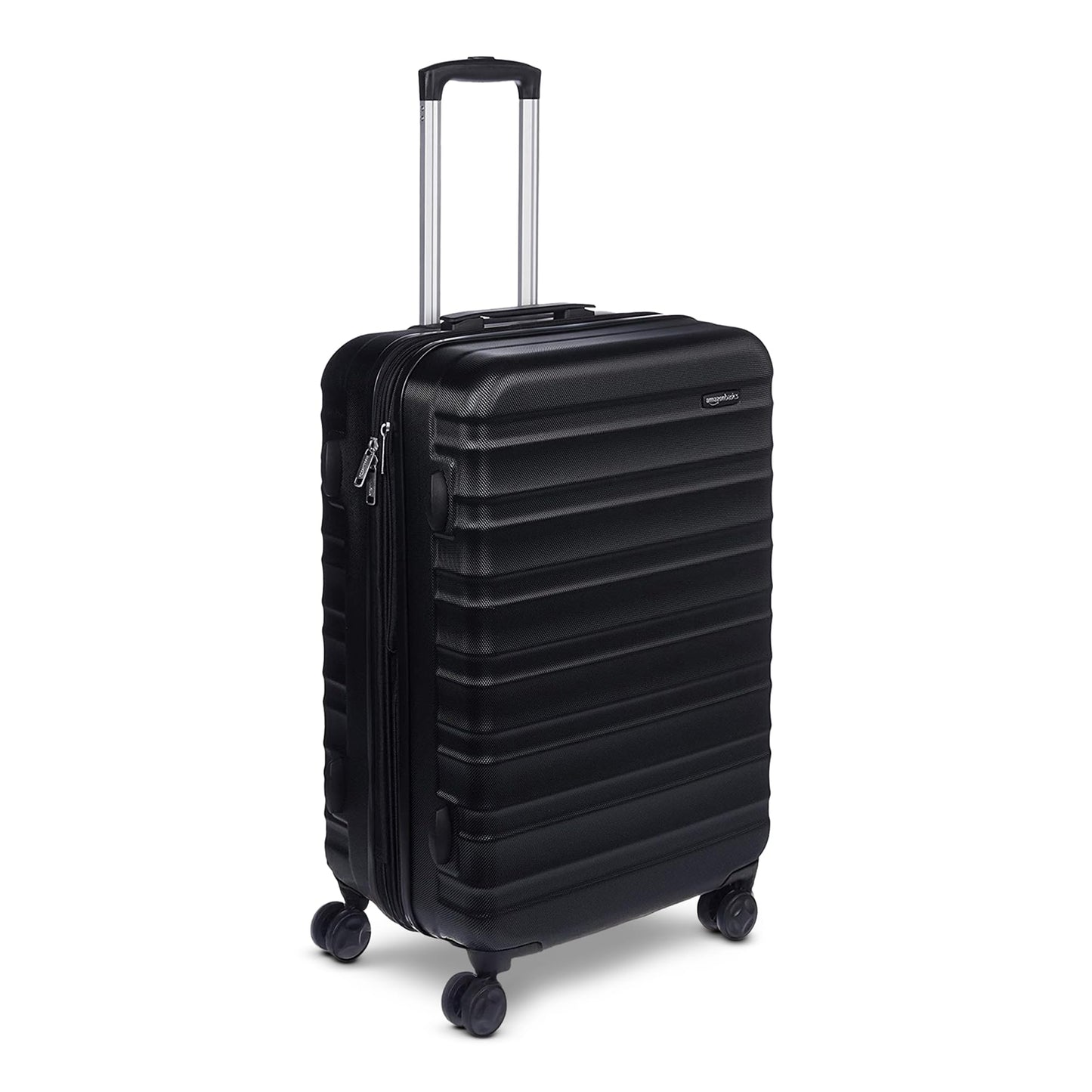 Amazon Basics 30" Hardside Large Checked Luggage, Hardshell Suitcase With Four Multi-directional Wheels, Expandable For Up to 15% More Space, Scratch-Resistant Shell, Black
